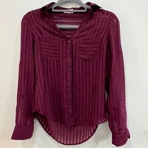 COPY - Express Portofino Shirt Womens XXS Button Front Long Roll sleeve